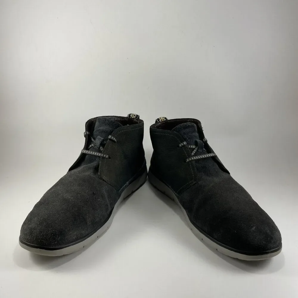 UGG Freamon Waterproof Blue Leather Black Lace Up Ankle Boots Mens Size 13